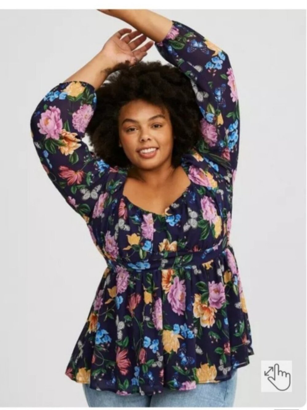 TORRID Floral Butterfly Blouse